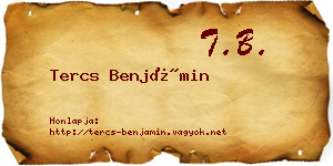 Tercs Benjámin névjegykártya